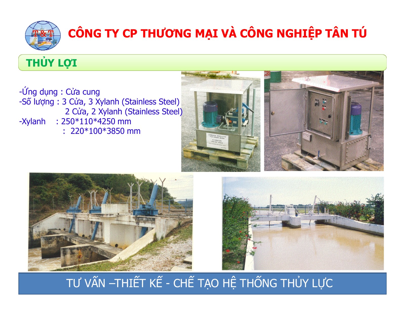Xi lanh cửa cung thủy lợi